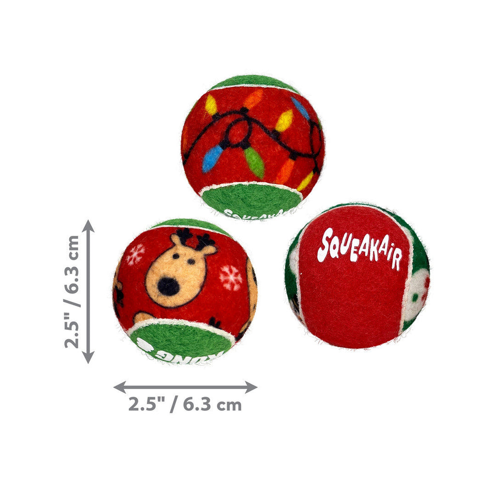 Holiday SqueakAir Tennis Balls Medium. 6 Pack