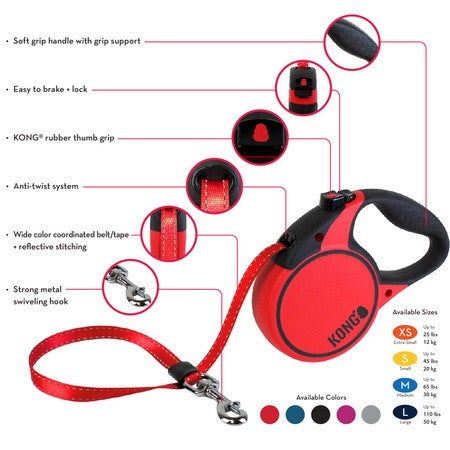 KONG Retractable Leash Terrain Blue
