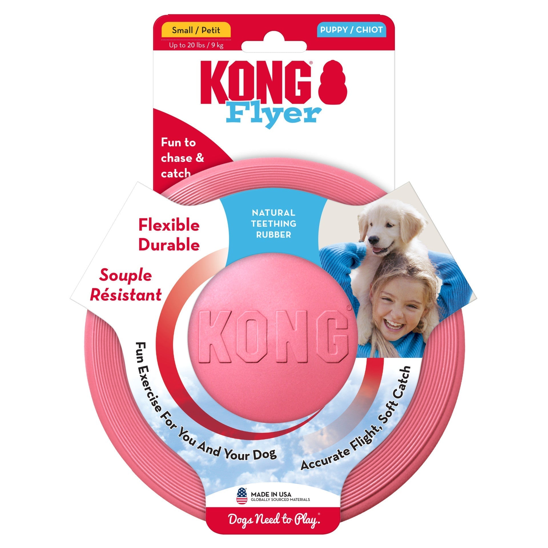 KONG Puppy Flyer. Pink