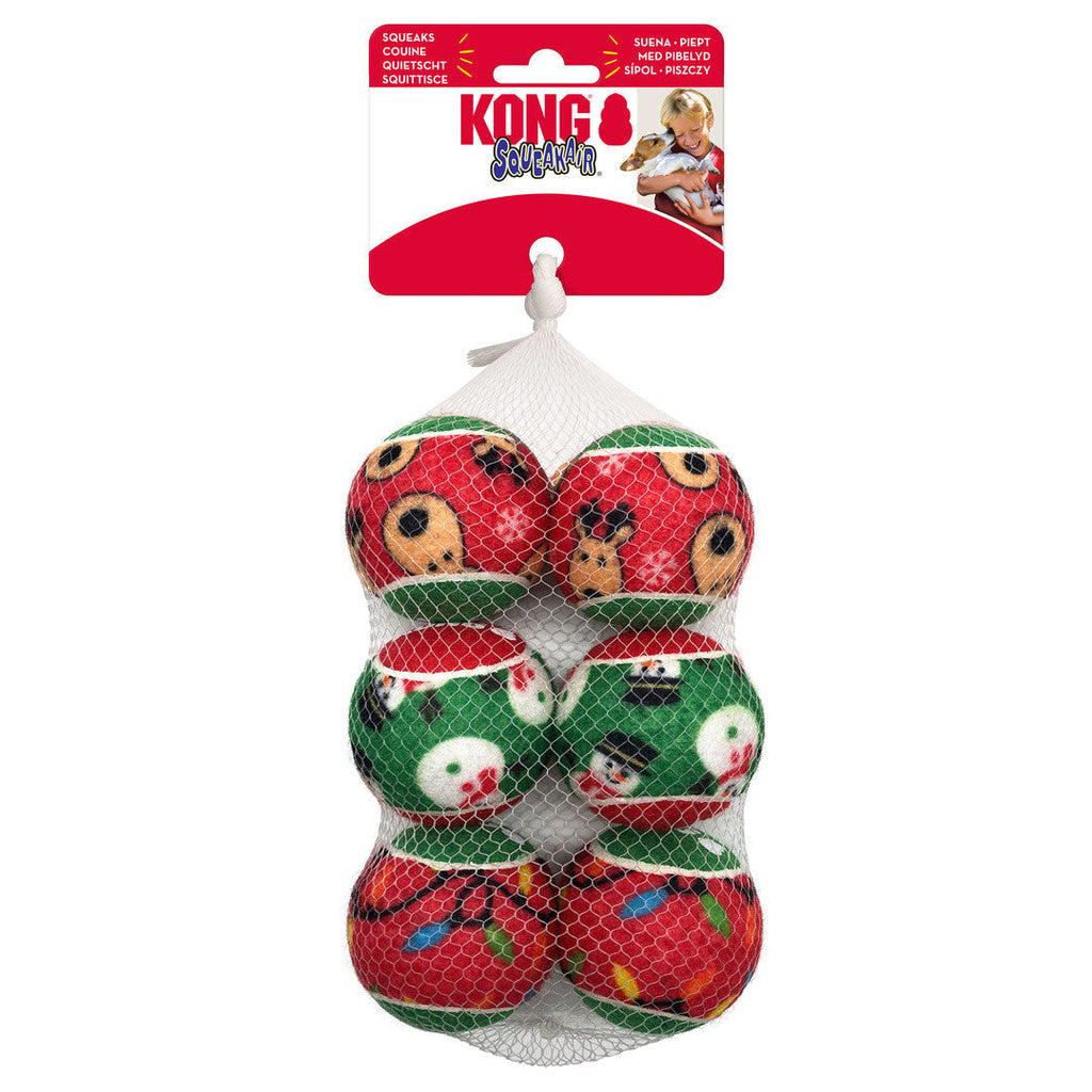 Holiday SqueakAir Tennis Balls Medium. 6 Pack