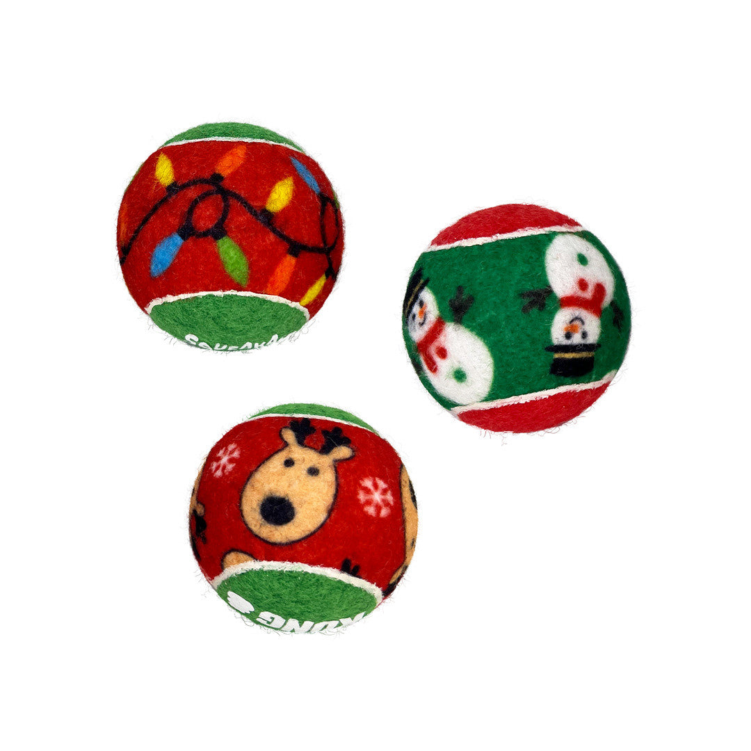 Holiday SqueakAir Tennis Balls Medium. 6 Pack